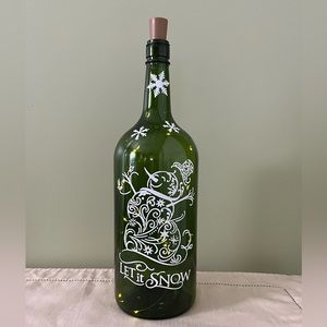 Decorated Bottle, Wine Bottle, Let It Snow, Home Decor